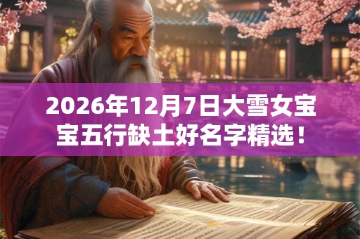 2026年12月7日大雪女宝宝五行缺土好名字精选！