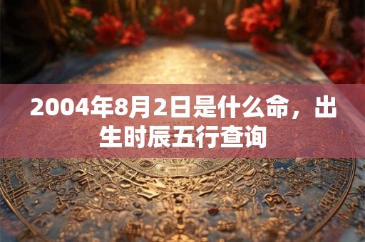 2004年8月2日是什么命，出生时辰五行查询