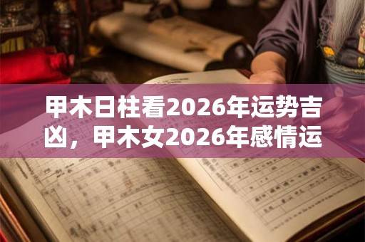 甲木日柱看2026年运势吉凶，甲木女2026年感情运势解析