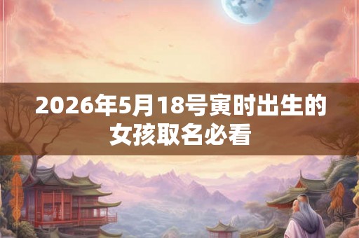 2026年5月18号寅时出生的女孩取名必看