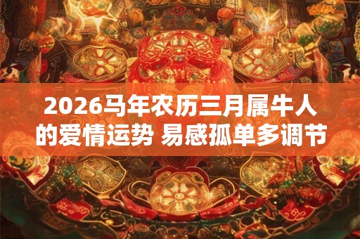 2026马年农历三月属牛人的爱情运势 易感孤单多调节