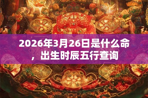 2026年3月26日是什么命,出生时辰五行查询 2026年3月26日是什么命,出生时辰五行查询