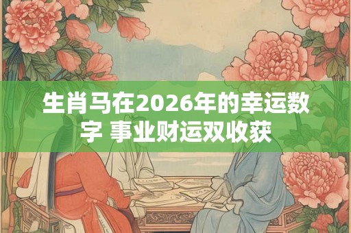 生肖马在2026年的幸运数字 事业财运双收获 生肖马在2026年的幸运数字 事业财运双收获