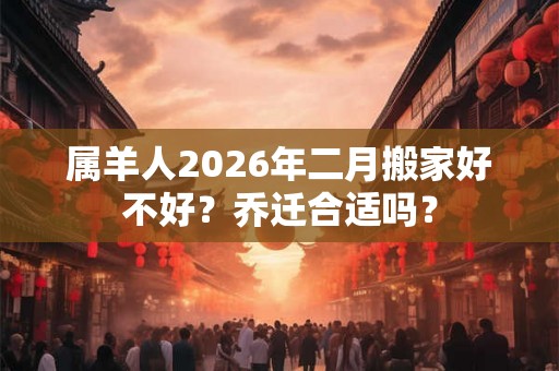属羊人2026年二月搬家好不好？乔迁合适吗？