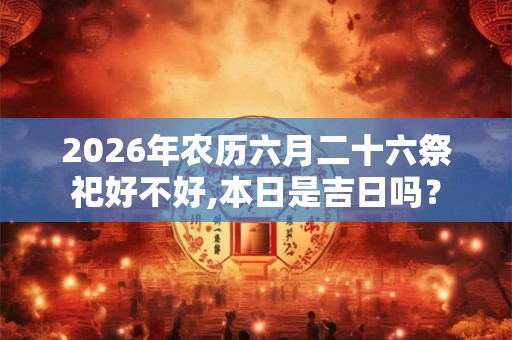 2026年农历六月二十六祭祀好不好,本日是吉日吗？