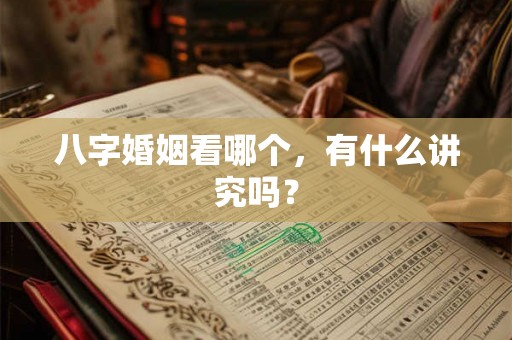 八字婚姻看哪个，有什么讲究吗？