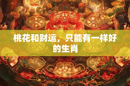 桃花和财运,只能有一样好的生肖 桃花和财运,只能有一样好的生肖