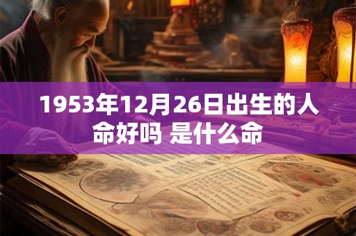 1953年12月26日出生的人命好吗 是什么命