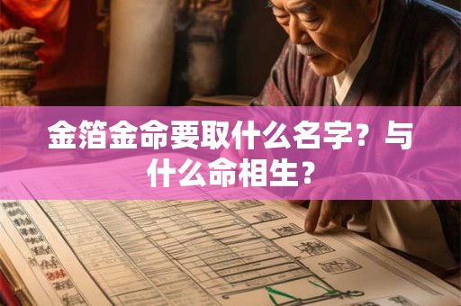 金箔金命要取什么名字?与什么命相生? 金箔金命要取什么名字?与什么命相生?