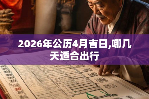 2026年公历4月吉日,哪几天适合出行