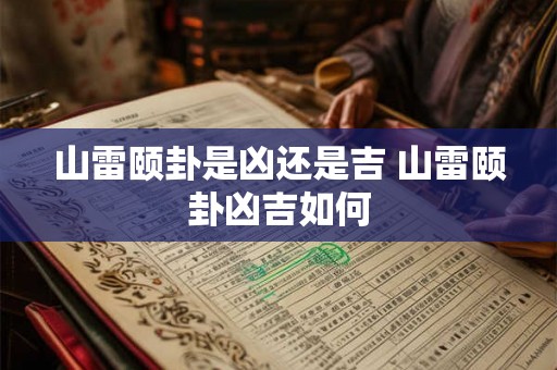山雷颐卦是凶还是吉 山雷颐卦凶吉如何