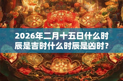 2026年二月十五日什么时辰是吉时什么时辰是凶时？