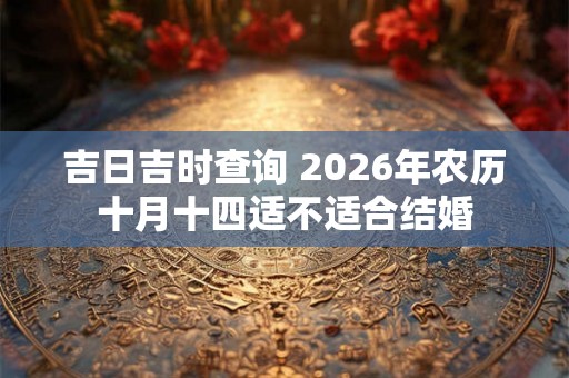 吉日吉时查询 2026年农历十月十四适不适合结婚