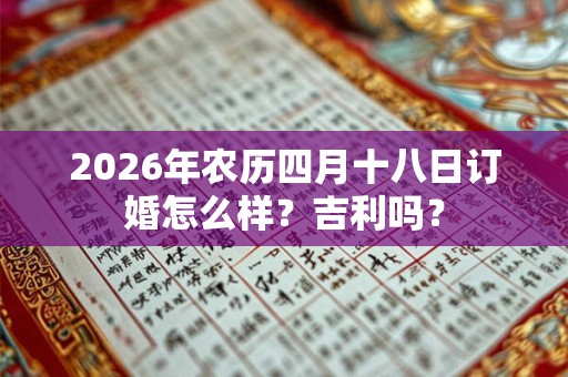 2026年农历四月十八日订婚怎么样？吉利吗？