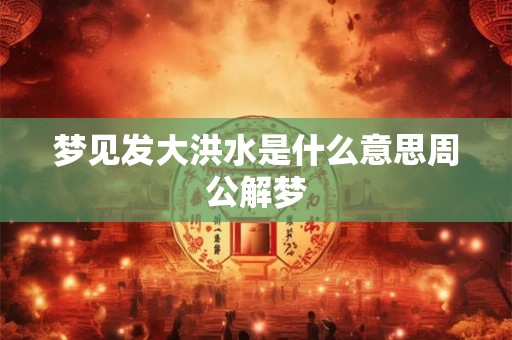 梦见发大洪水是什么意思周公解梦 梦见发大洪水是什么意思周公解梦