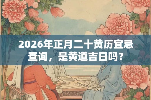 2026年正月二十黄历宜忌查询,是黄道吉日吗? 2026年正月二十黄历宜忌查询,是黄道吉日吗?