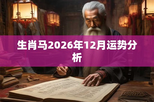 生肖马2026年12月运势分析