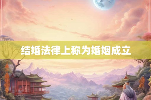 结婚法律上称为婚姻成立
