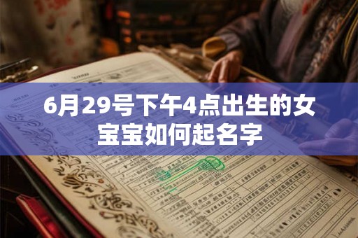 6月29号下午4点出生的女宝宝如何起名字
