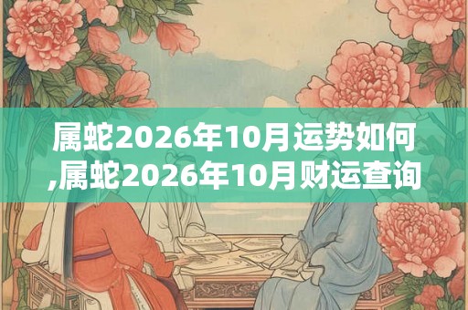 属蛇2026年10月运势如何,属蛇2026年10月财运查询