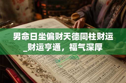 男命日坐偏财天德同柱财运_财运亨通，福气深厚