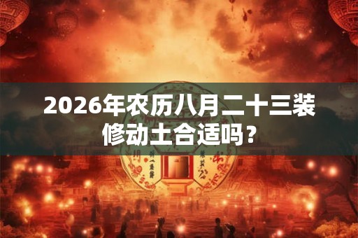 2026年农历八月二十三装修动土合适吗？