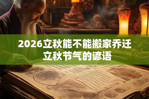 2026立秋能不能搬家乔迁  立秋节气的谚语