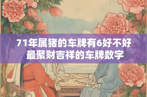 71年属猪的车牌有6好不好 最聚财吉祥的车牌数字