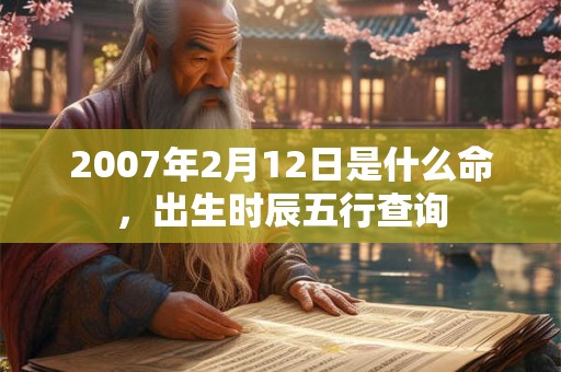 2007年2月12日是什么命，出生时辰五行查询