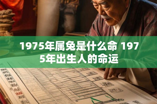 1975年属兔是什么命 1975年出生人的命运