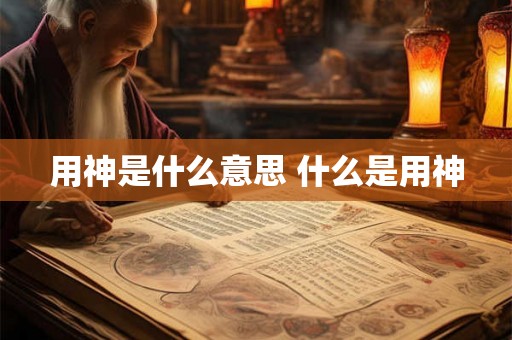 用神是什么意思 什么是用神