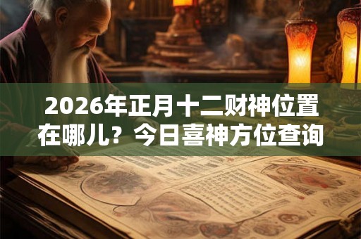 2026年正月十二财神位置在哪儿？今日喜神方位查询！