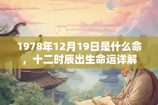 1978年12月19日是什么命,十二时辰出生命运详解 1978年12月19日是什么命,十二时辰出生命运详解