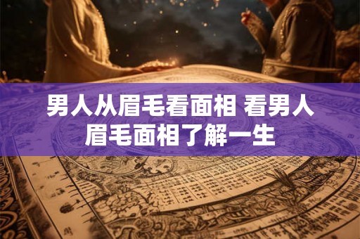 男人从眉毛看面相 看男人眉毛面相了解一生