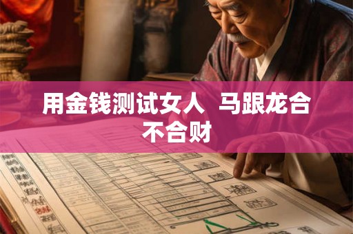 用金钱测试女人  马跟龙合不合财