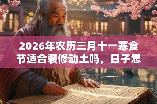 2026年农历三月十一寒食节适合装修动土吗，日子怎么样？