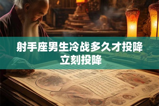 射手座男生冷战多久才投降 立刻投降