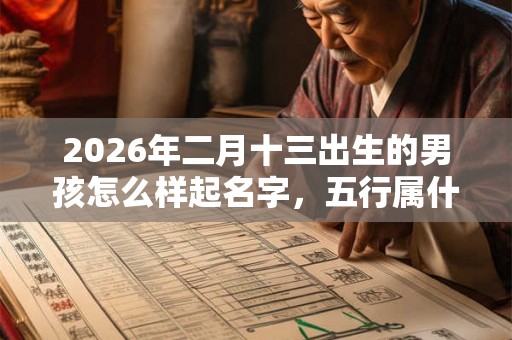 2026年二月十三出生的男孩怎么样起名字，五行属什么