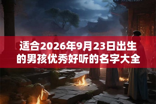 适合2026年9月23日出生的男孩优秀好听的名字大全