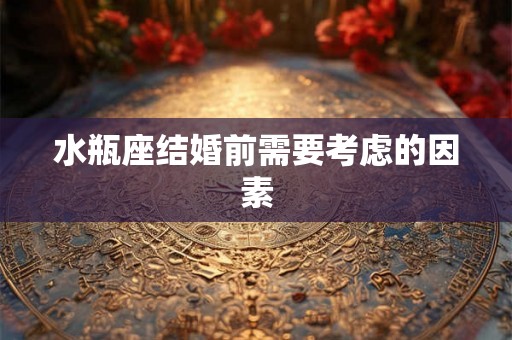水瓶座结婚前需要考虑的因素