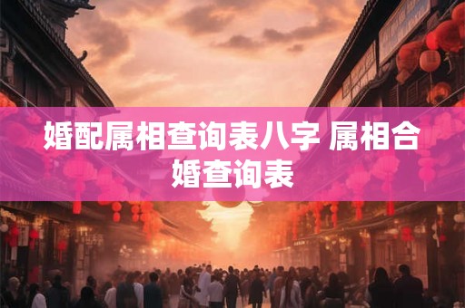 婚配属相查询表八字 属相合婚查询表