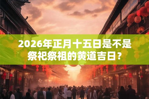 2026年正月十五日是不是祭祀祭祖的黄道吉日？