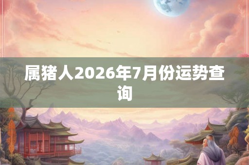 属猪人2026年7月份运势查询 属猪人2026年7月份运势查询