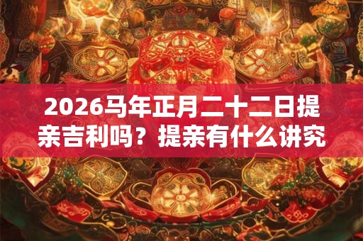 2026马年正月二十二日提亲吉利吗?提亲有什么讲究? 2026马年正月二十二日提亲吉利吗?提亲有什么讲究?