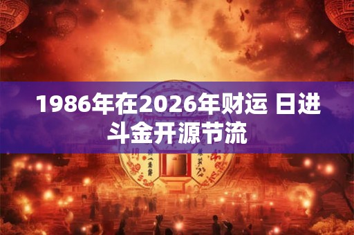 1986年在2026年财运 日进斗金开源节流
