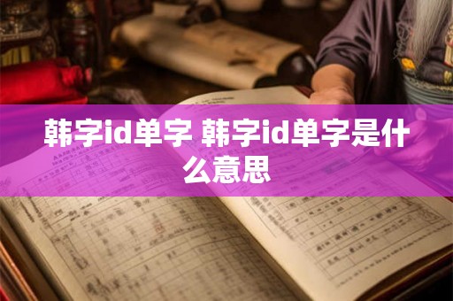 韩字id单字 韩字id单字是什么意思