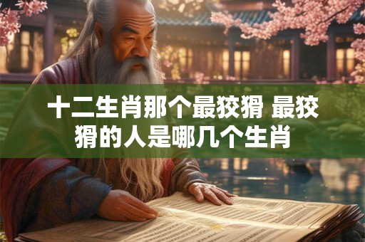 十二生肖那个最狡猾 最狡猾的人是哪几个生肖 十二生肖那个最狡猾 最狡猾的人是哪几个生肖