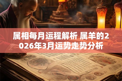 属相每月运程解析 属羊的2026年3月运势走势分析