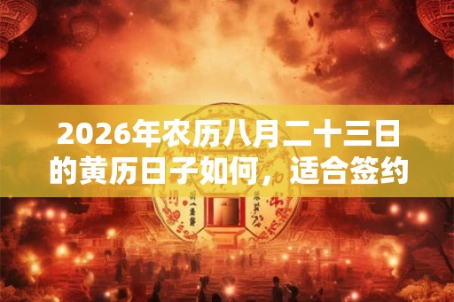 2026年农历八月二十三日的黄历日子如何,适合签约吗? 2026年农历八月二十三日的黄历日子如何,适合签约吗?