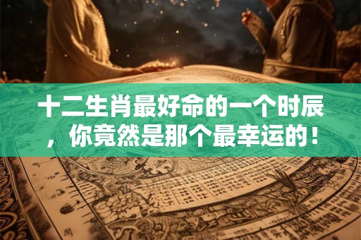 十二生肖最好命的一个时辰，你竟然是那个最幸运的！